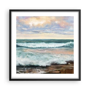 Poster in cornice nera - Dove l'anima si calma - 50x50 cm