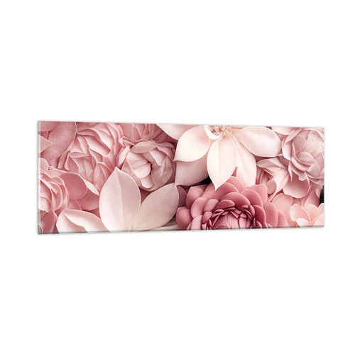 Quadro su vetro - Nei petali di rosa - 90x30 cm