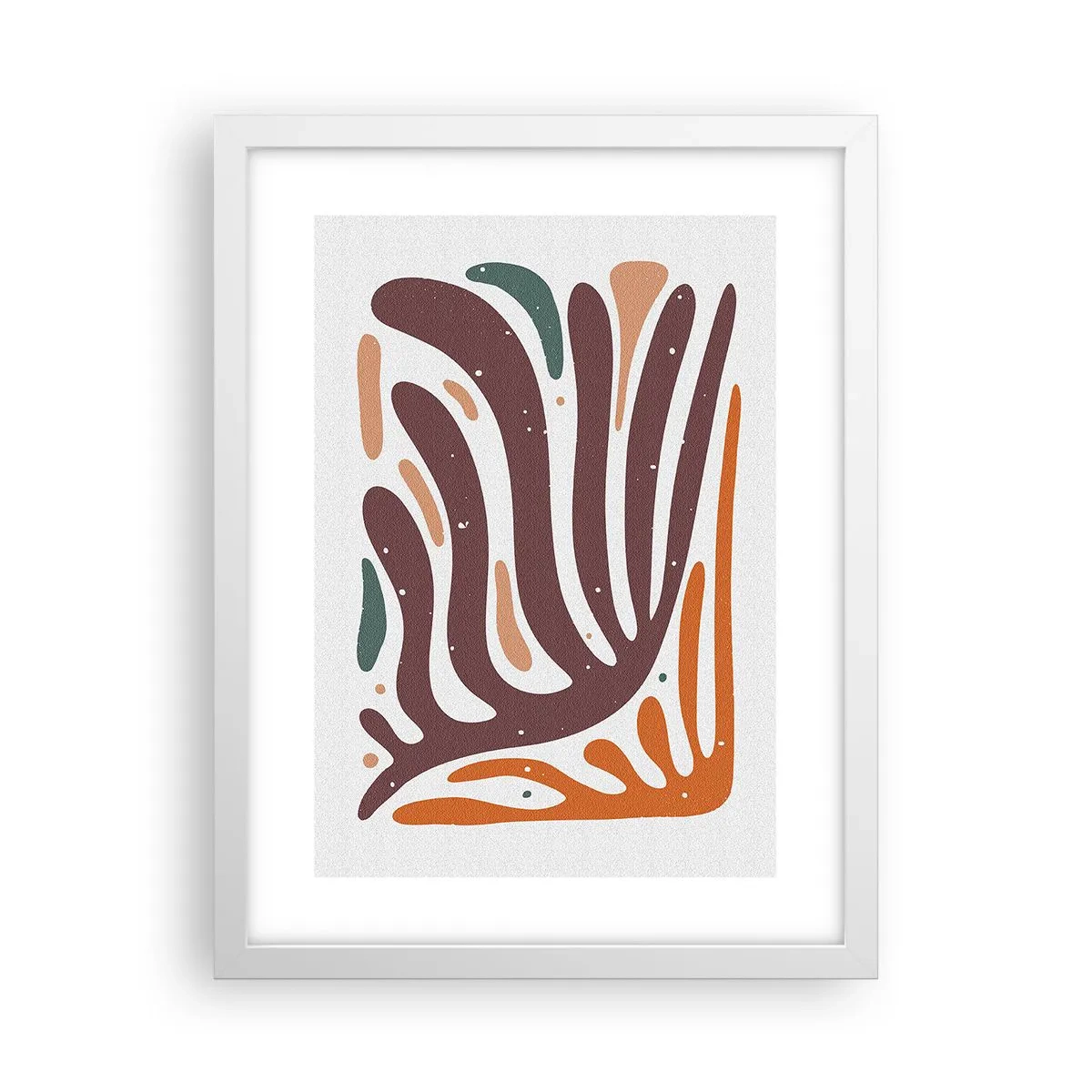 Poster in cornice bianca - Composizione organica raggiante - 30x40 cm
