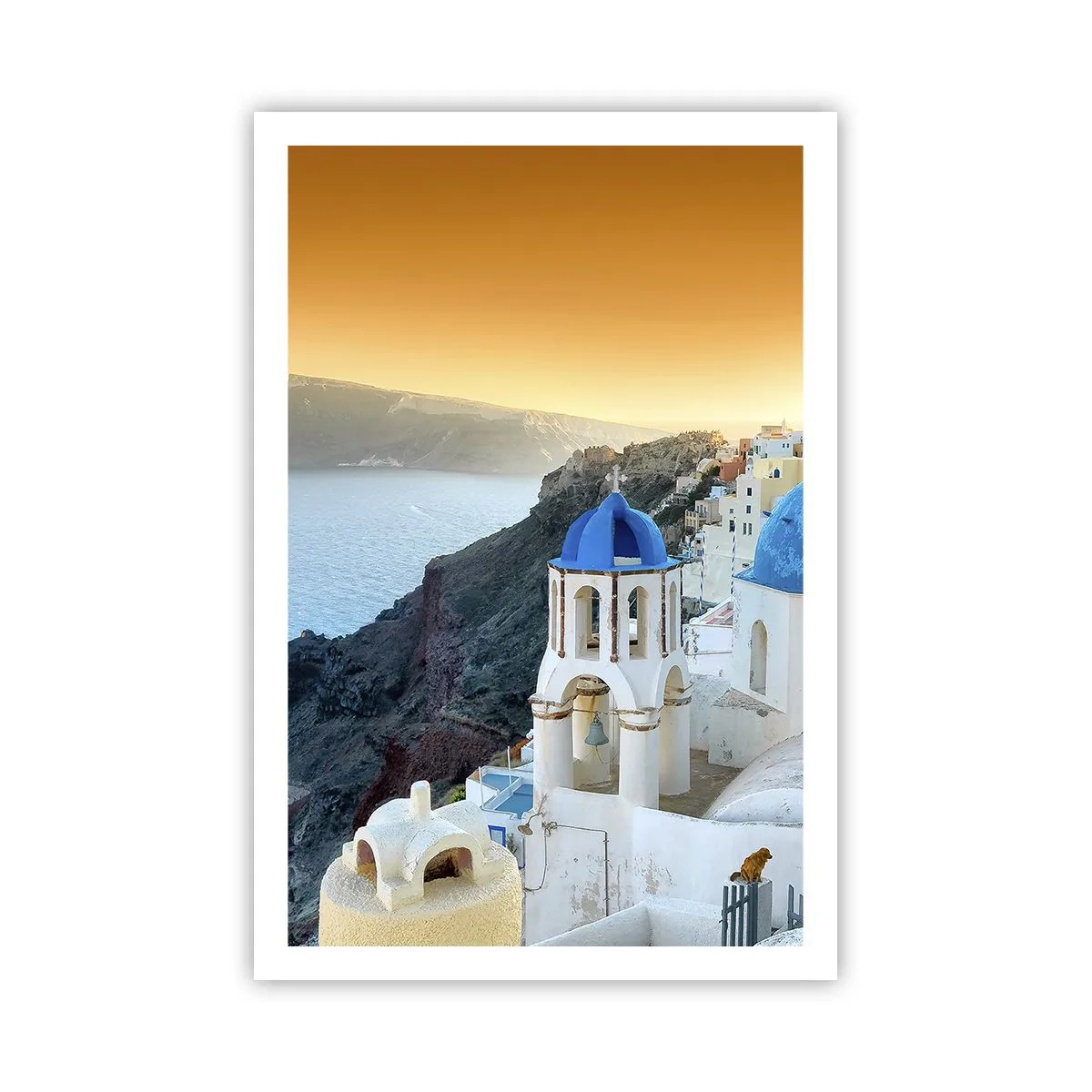 Poster - Santorini: aggrappate alle rocce - 61x91 cm