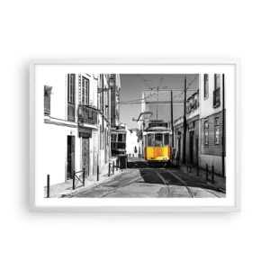 Poster in cornice bianca - Lo spirito di Lisbona - 70x50 cm