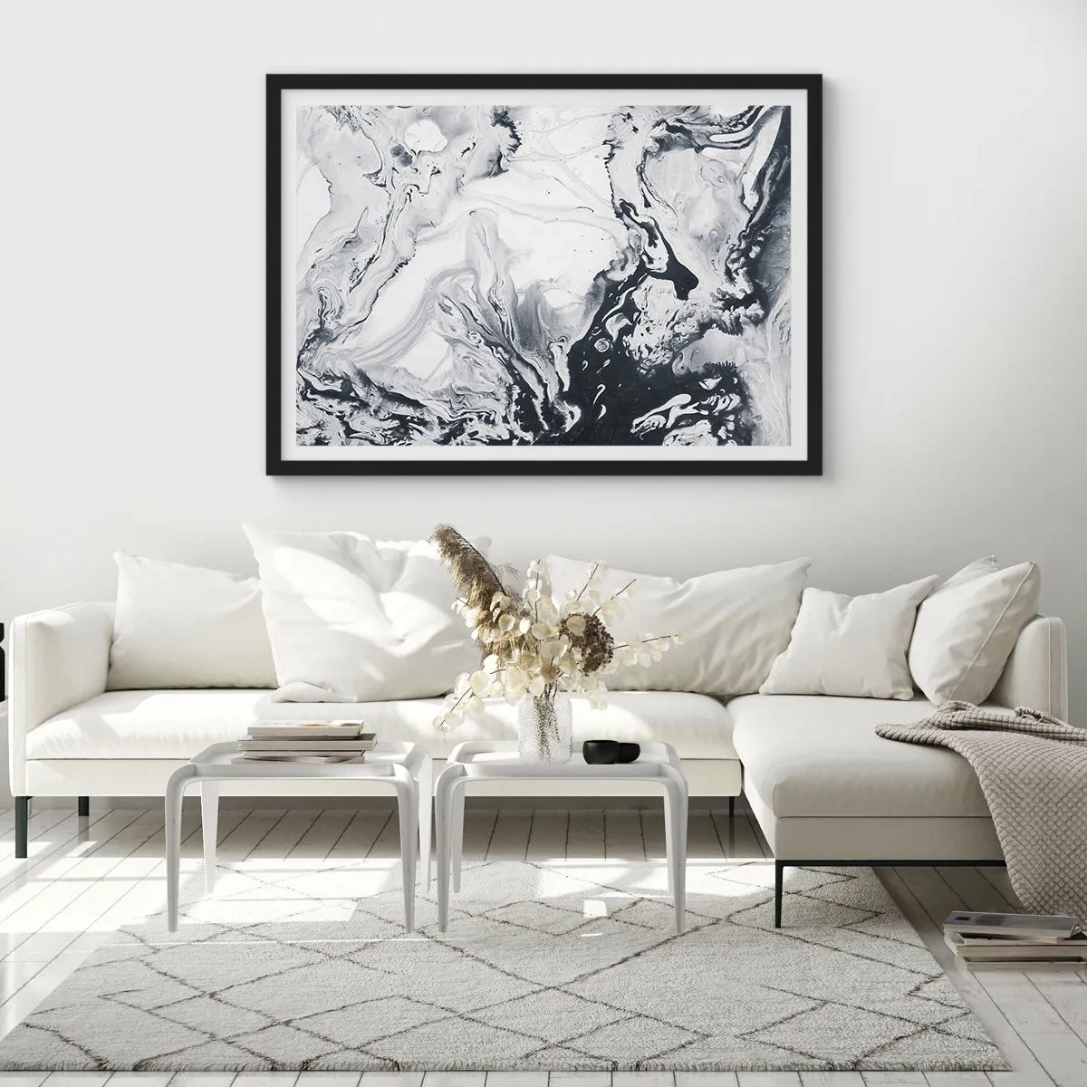 Poster in cornice nera - Il centro della terra - 91x61 cm