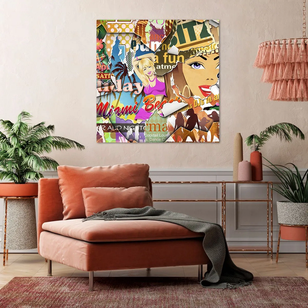 Quadro su tela - Stampe su Tela - Retrospettiva di vacanza - 60x60 cm