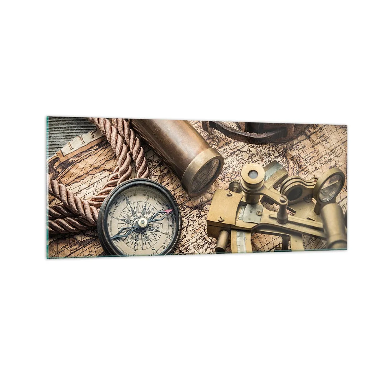 Quadro su vetro - Traccia la rotta - 100x40 cm