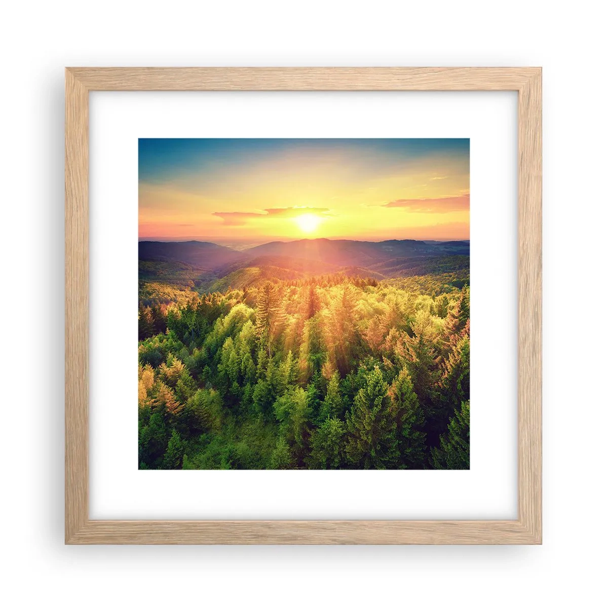 Poster in cornice rovere chiaro - Vette e cime - 30x30 cm