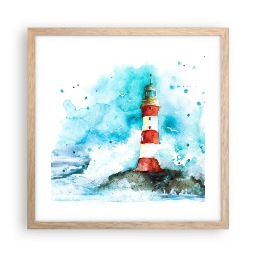 Poster in cornice rovere chiaro - L'unità dei quattro elementi - 40x40 cm