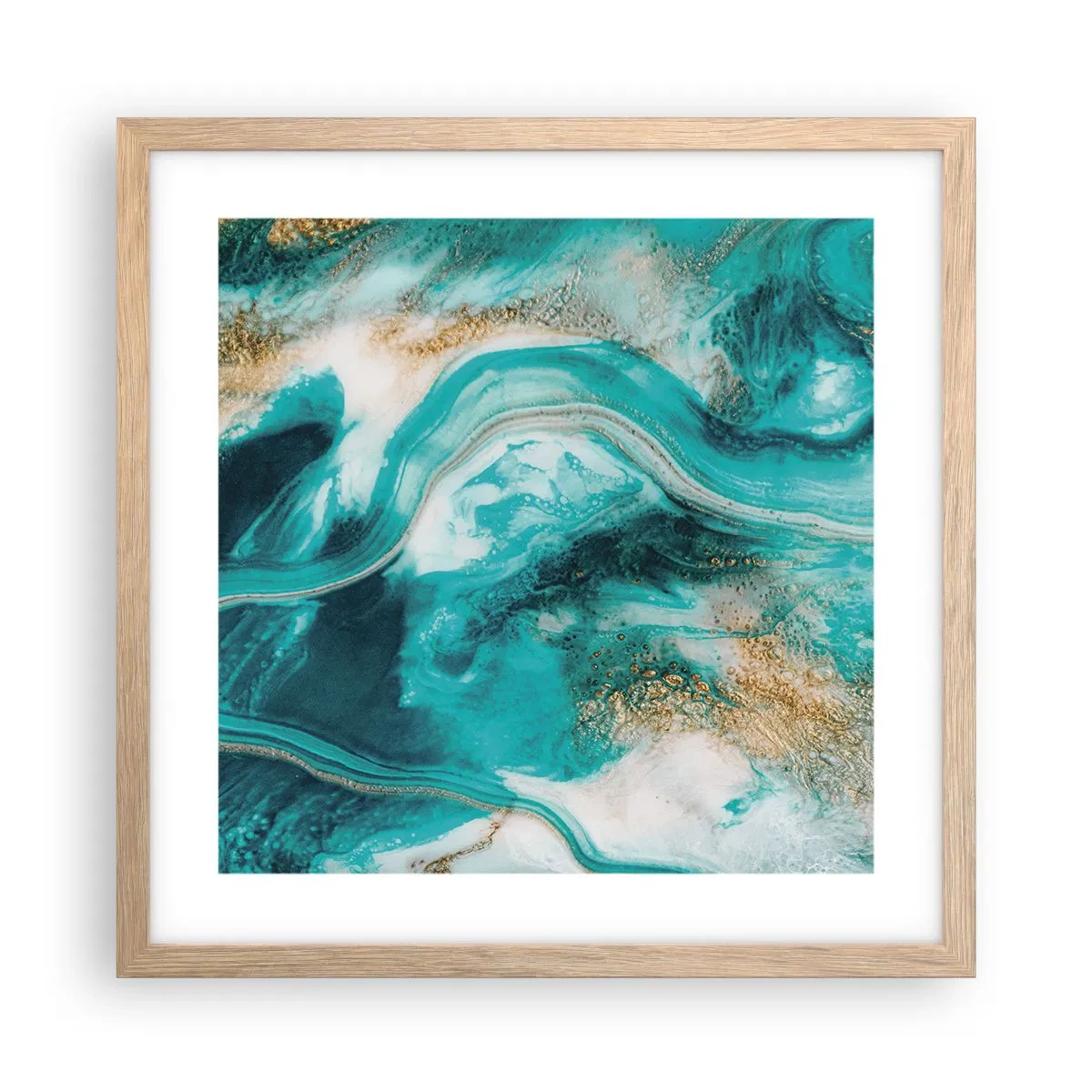Poster in cornice rovere chiaro - Il fiume d'oro - 40x40 cm