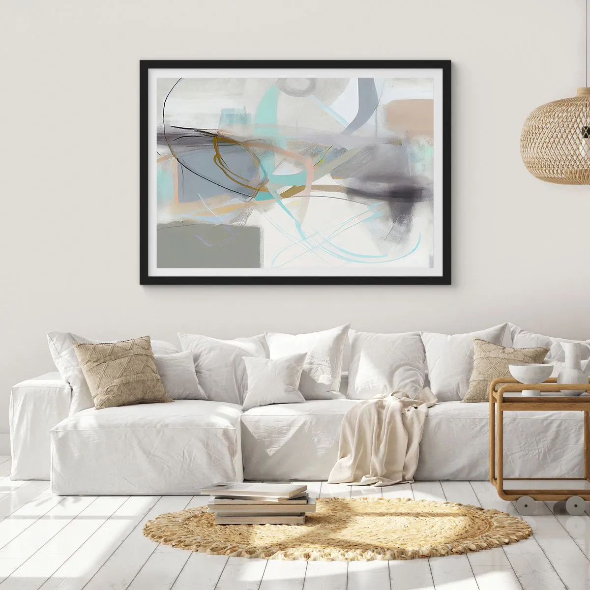 Poster in cornice nera - Astrazione nebulosa - 91x61 cm