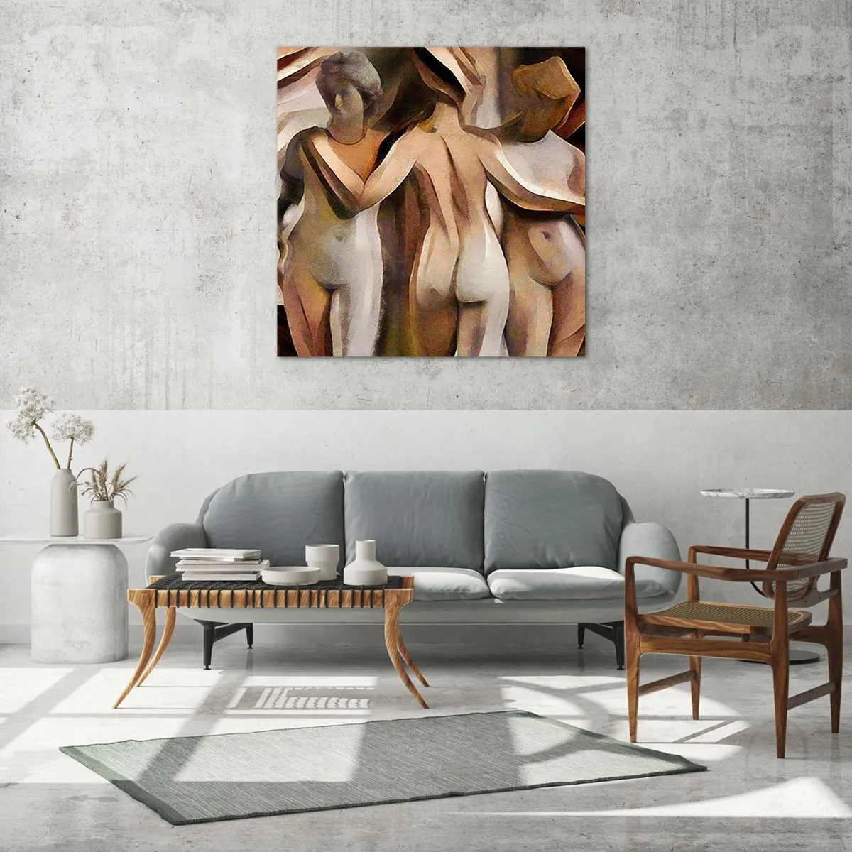 Quadro su vetro - Tre Grazie 2.0 - 40x40 cm