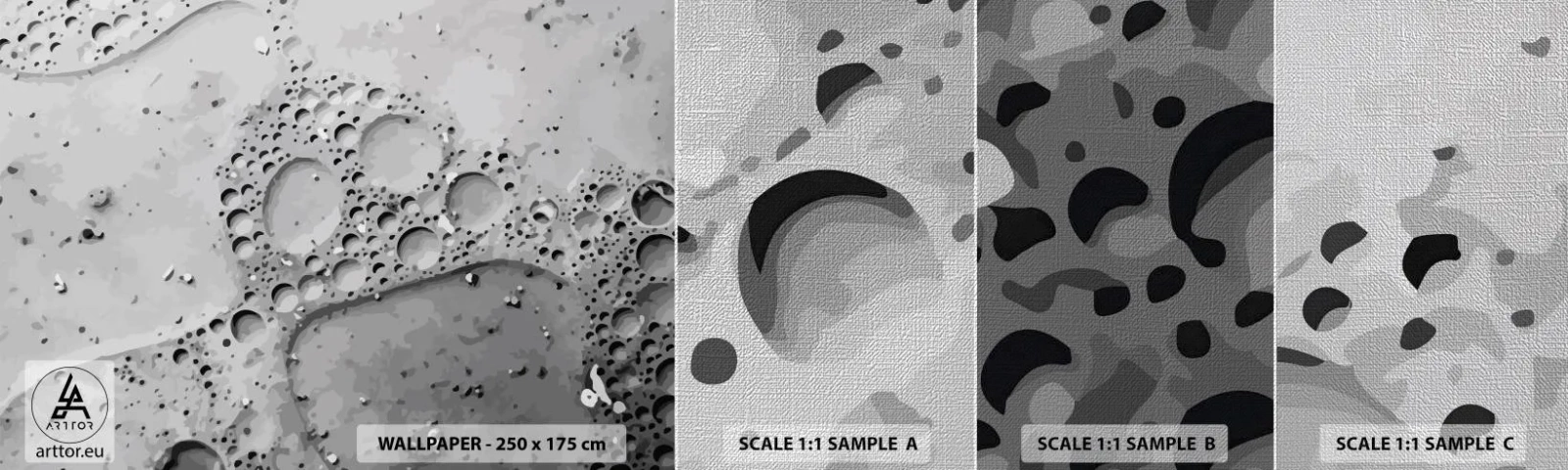 Campione di Fotomurale Premium Canvas - Tracce di schiuma - Composizione, Pezzo, Grafica - 100x30 cm