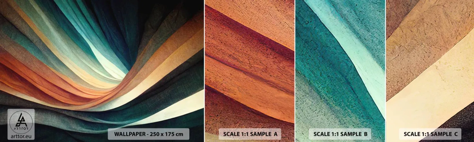 Campione di Fotomurale Adesivo Deluxe Sticker - Intessuto di colore - Pezzo, Astrazione, Linee - 100x30 cm