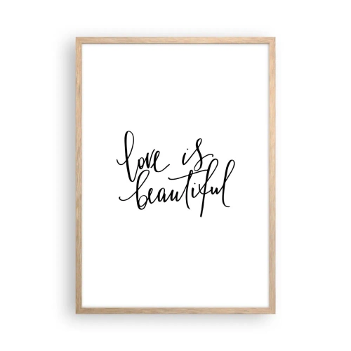 Poster in cornice rovere chiaro - Leggi e ripeti - 50x70 cm