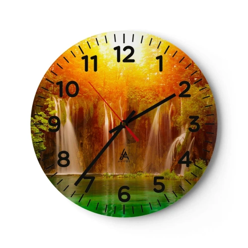 Orologio da parete - Orologio in Vetro - Al sole e all'ombra - 40x40 cm