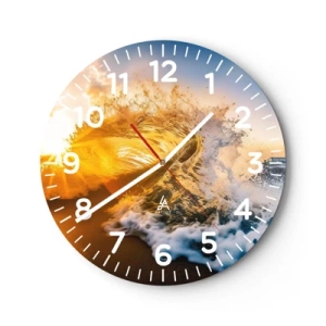 Orologio da parete - Orologio in Vetro - Gioco sulla sabbia - 40x40 cm