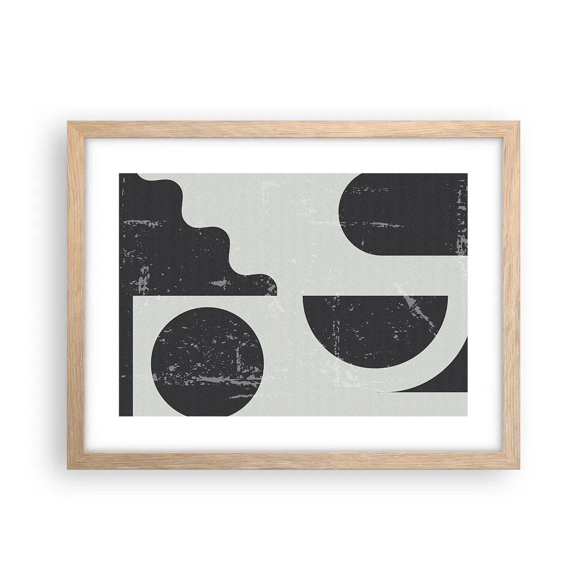 Poster in cornice rovere chiaro - Composizione sopra e sotto - 40x30 cm