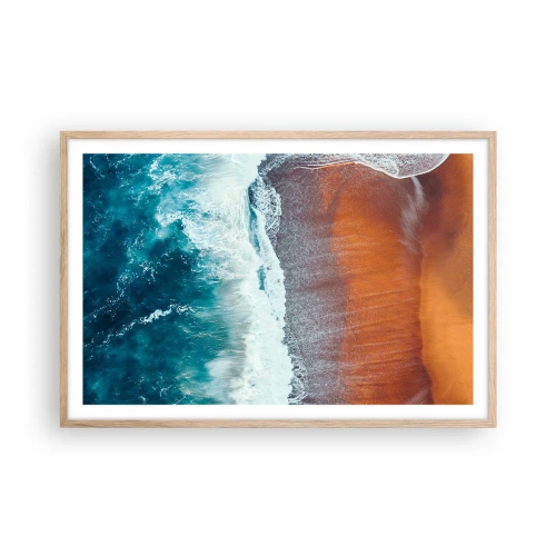 Poster in cornice rovere chiaro - Il tocco dell'oceano - 91x61 cm