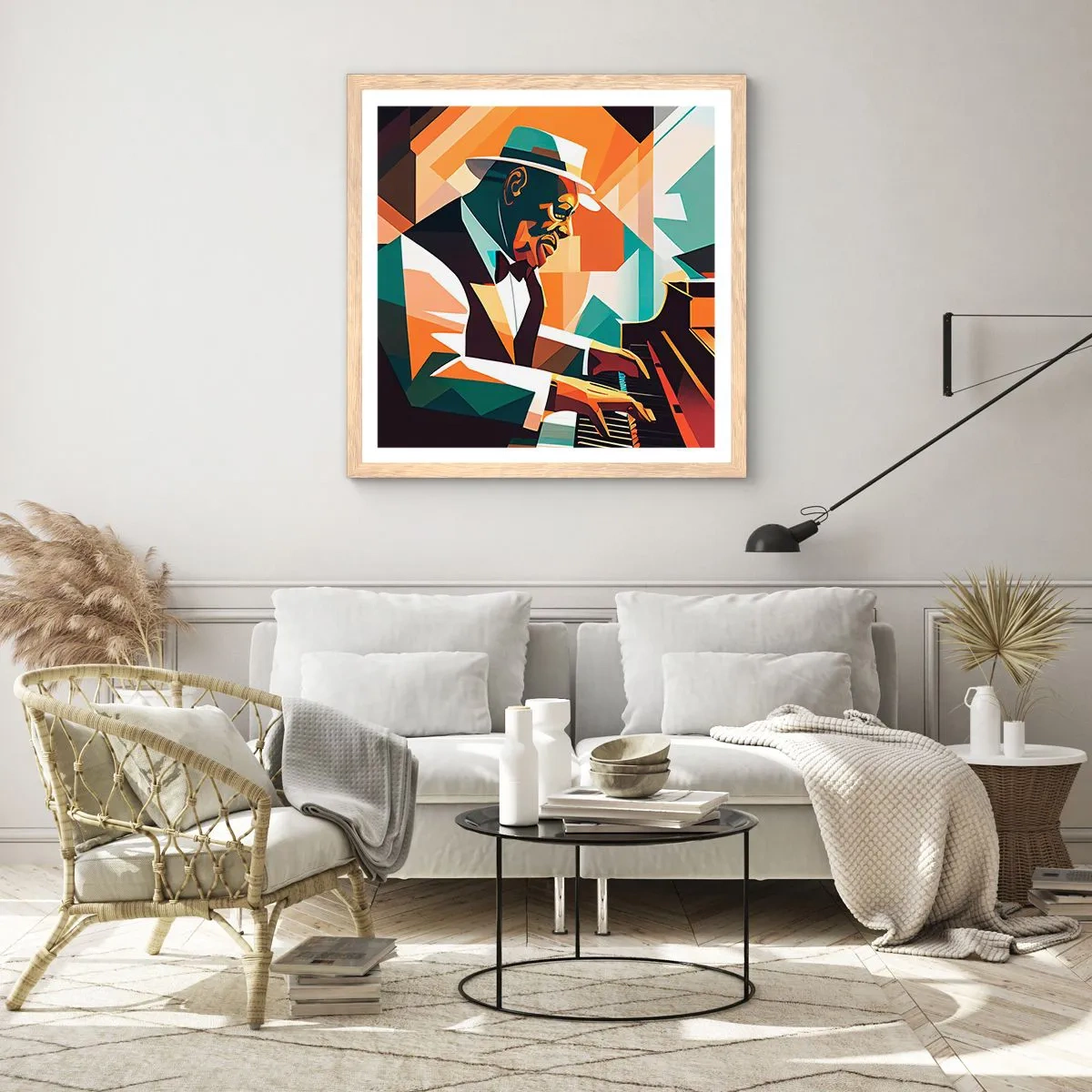 Poster in cornice rovere chiaro - Tutto il jazz - 60x60 cm