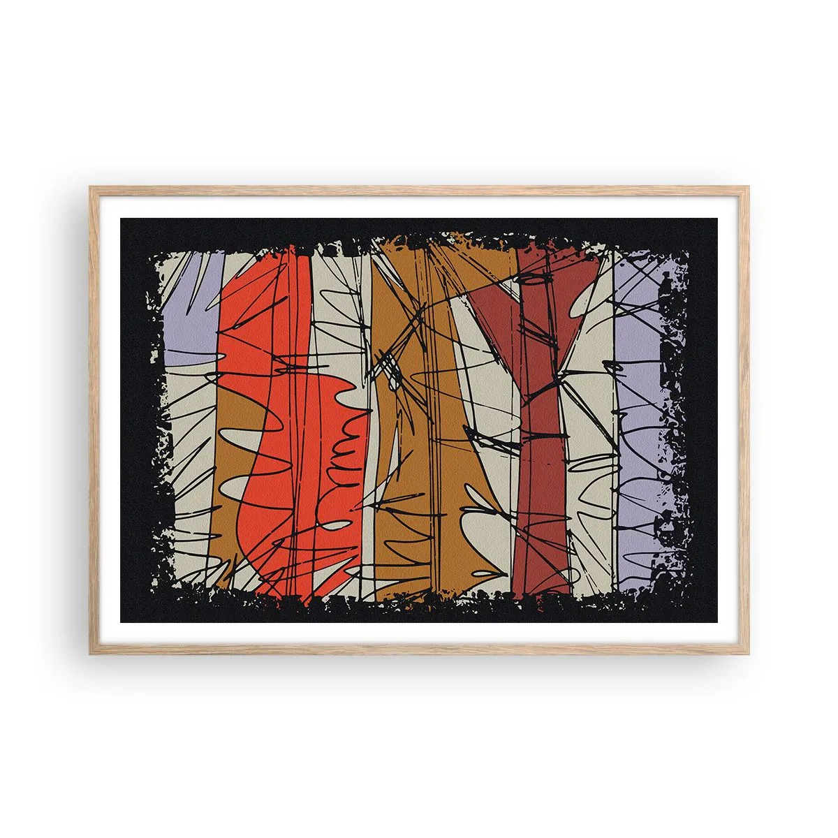 Poster in cornice rovere chiaro - Composizione spontanea - 100x70 cm