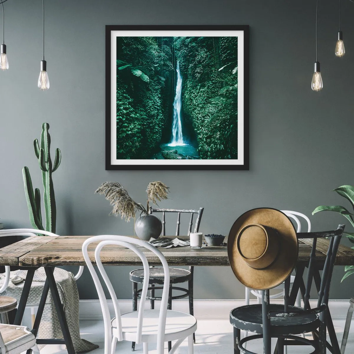 Poster in cornice nera - Terme tropicali - 40x40 cm