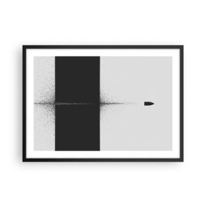 Poster in cornice nera - Un proiettile simbolico in stile minimalista e astratto. - 70x50cm - Dritto allo scopo - Decorazione murale moderna per soggiorno e camera da letto ARTTOR