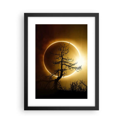Poster in cornice nera - Eclissi totale - 30x40 cm