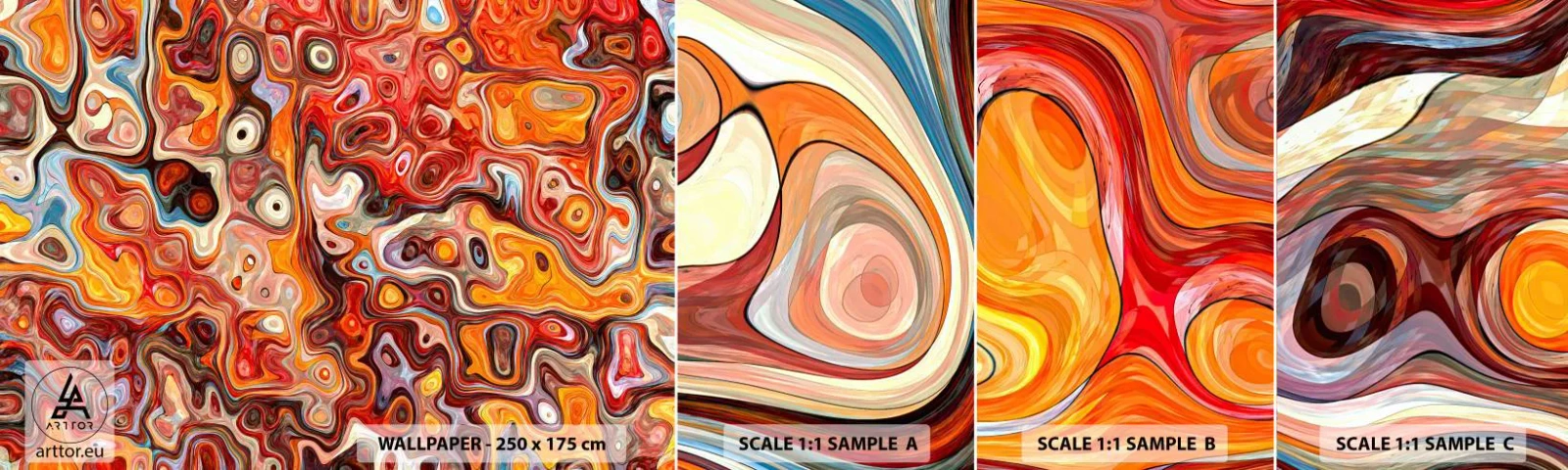 Campione di Fotomurale Adesivo Deluxe Sticker - Come se le noci si sciogliessero nel miele - Astrazione, Pezzo, Modello moderno - 100x30 cm