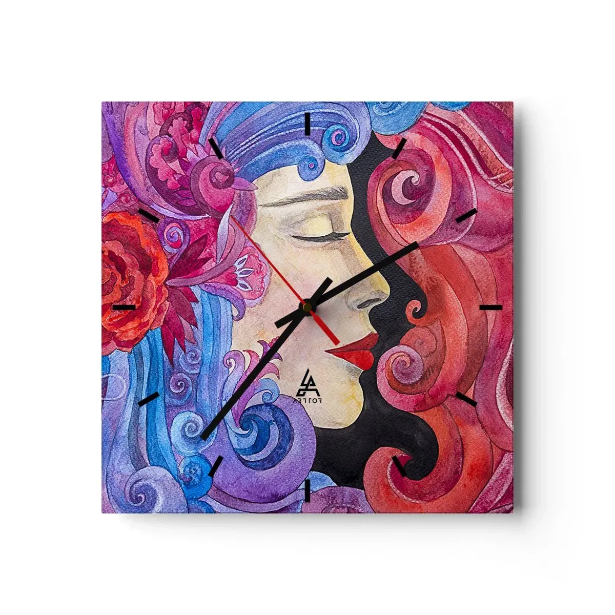 Orologio da parete - Orologio in Vetro - L'Art Nouveau è sempre viva - 40x40 cm