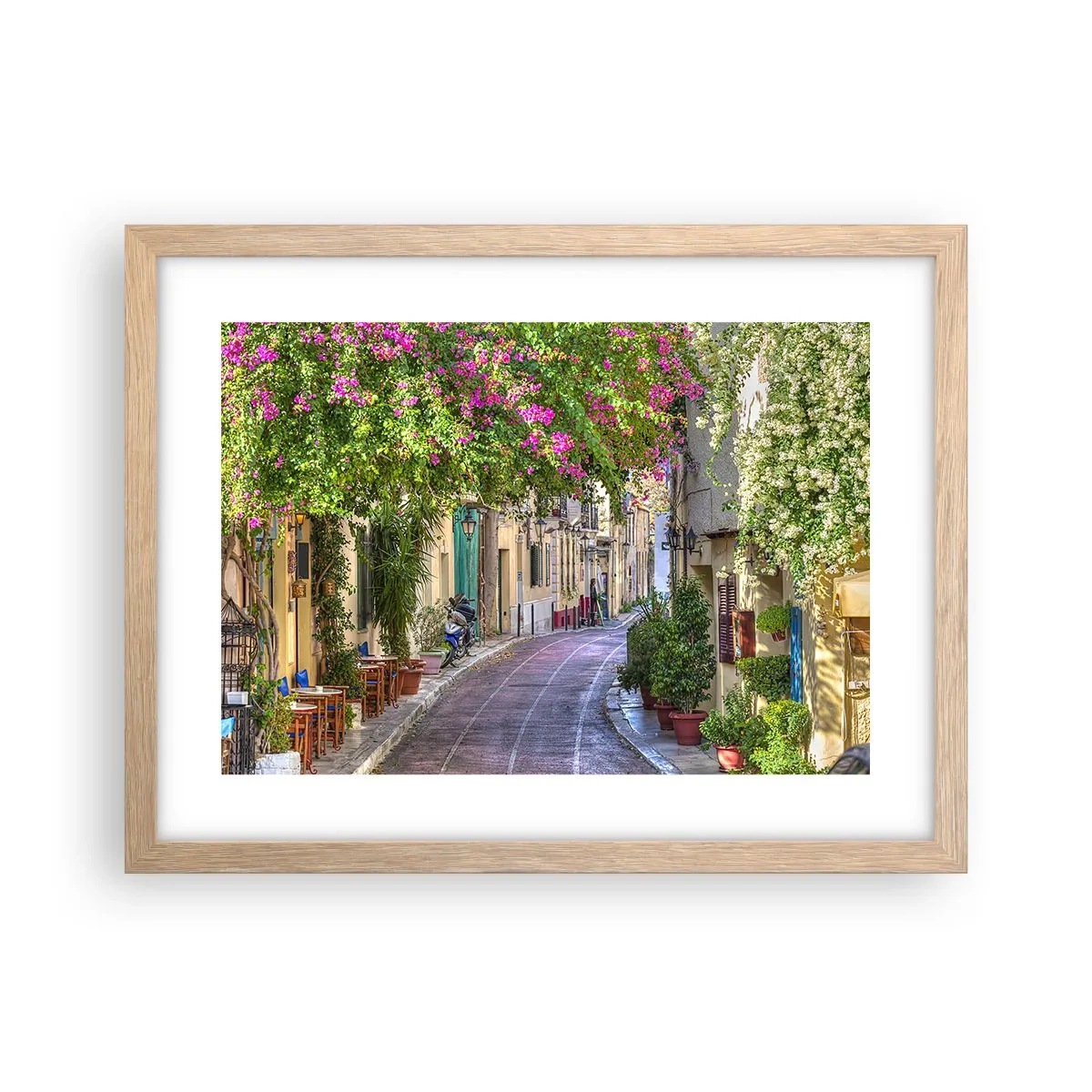 Poster in cornice rovere chiaro - Angolo fiorito - 40x30 cm