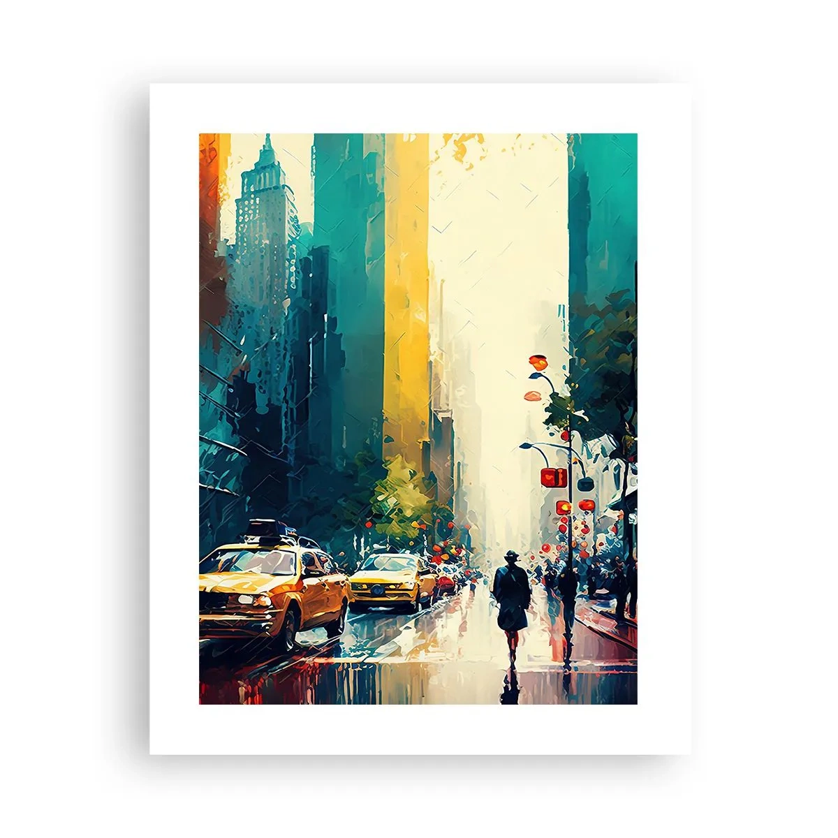 Poster - New York: qui anche la pioggia è colorata - 40x50 cm