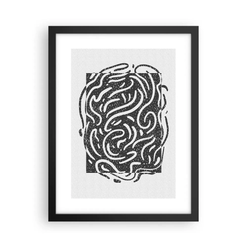 Poster in cornice nera - Astrazione: la danza della gioia - 30x40 cm