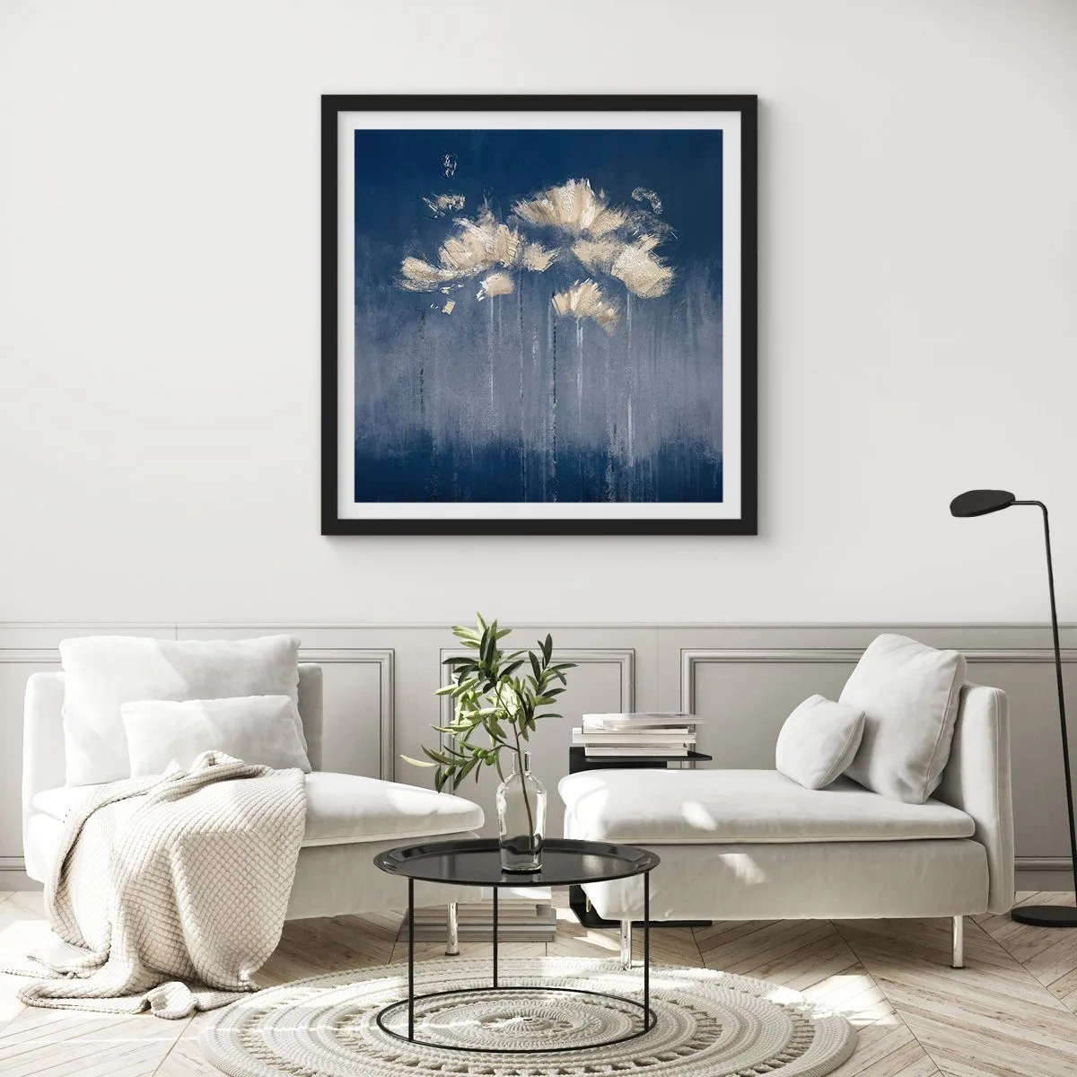 Poster in cornice nera - Come petali al vento - 60x60 cm