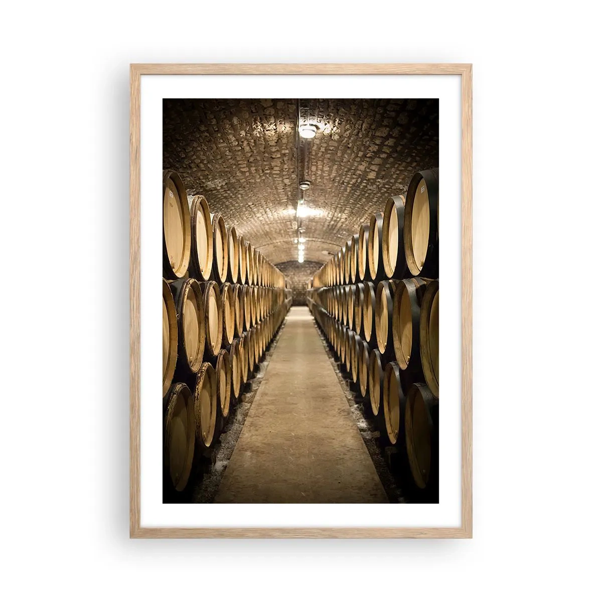 Poster in cornice rovere chiaro - Nella cantina in mattoni - 50x70 cm