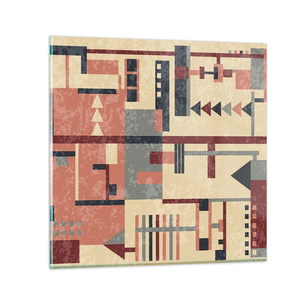 Quadro su vetro - Combinazione di orizzontali e verticali - 60x60 cm