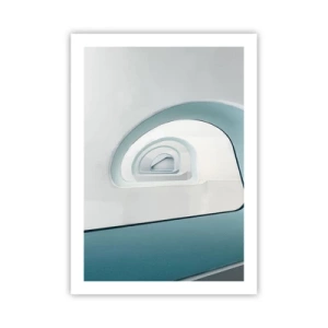 Poster - Linee curve moderne e strutture architettoniche dai colori vivaci - 50x70cm - Blu fino in fondo - Decorazione murale moderna per soggiorno e camera da letto ARTTOR
