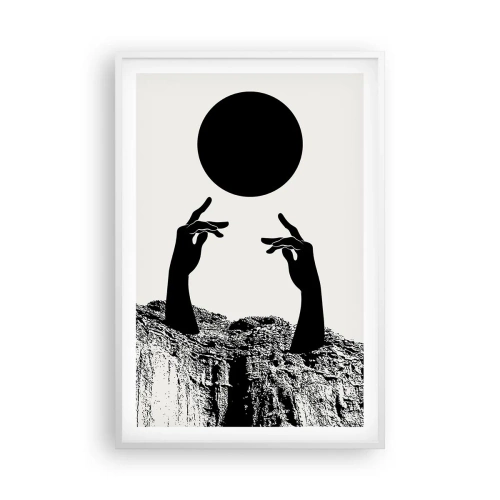Poster in cornice bianca - Composizione surreale: sole e resto - 61x91 cm