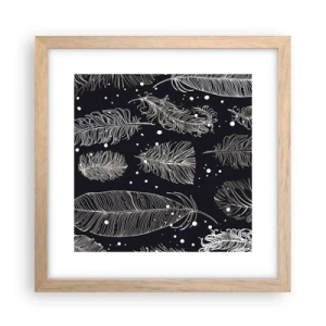 Poster in cornice rovere chiaro - Pizzo piumato - 30x30 cm