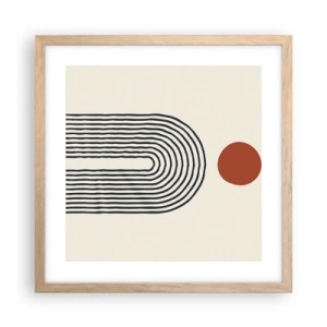 Poster in cornice rovere chiaro - Magnetismo di forme e colori - 40x40 cm