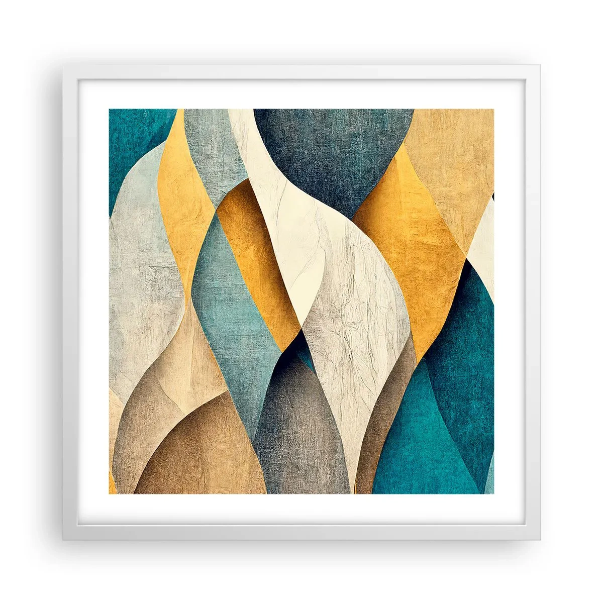 Poster in cornice bianca - Ritmo e ondulazioni - 50x50 cm