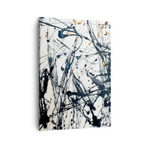 Quadro su tela - Stampe su Tela - Un dipinto astratto con schizzi di vernice che formano motivi dinamici. - 50x70cm - Astrazione espressionistica - Decorazione murale moderna per soggiorno e camera da letto ARTTOR