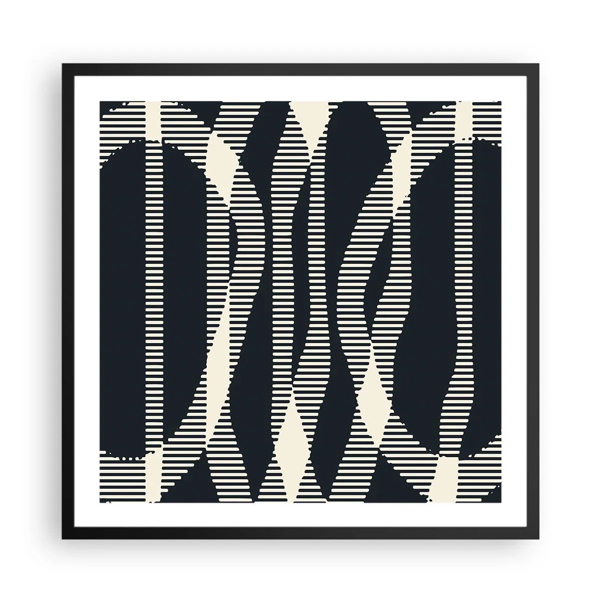 Poster in cornice nera - Tentativo di rompere l'oscurità - 60x60 cm