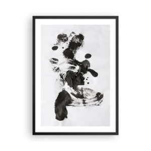 Poster in cornice nera - Astrazione in bianco e nero nello stile dell'espressionismo - 50x70cm - C'è un senso nella follia? - Decorazione murale moderna per soggiorno e camera da letto ARTTOR