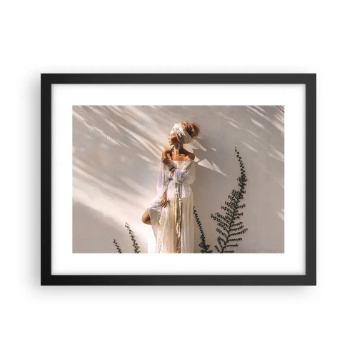 Poster in cornice nera - Il sole e la ragazza - 40x30 cm