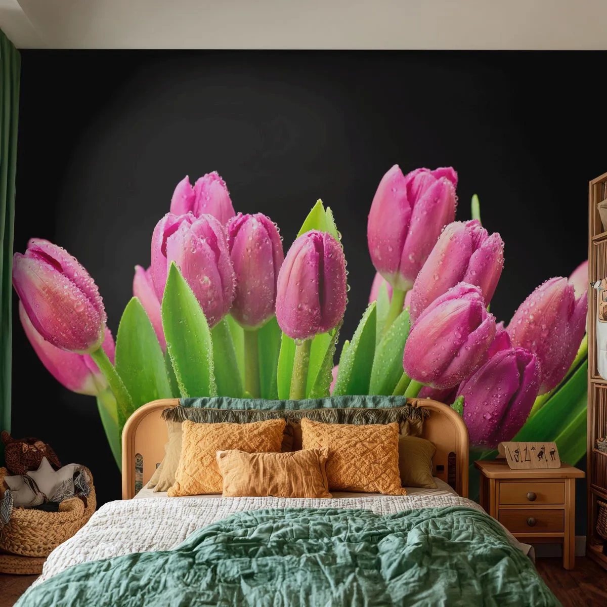 Fotomurale su misura Standard Eco - Gioia lilla della primavera - Fiori, Tulipani, Mazzo di fiori