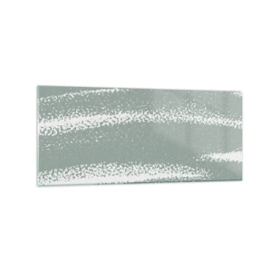 Quadro su vetro - Onde invernali nei toni del menta e del bianco - 120x50cm - Astrazione in clima invernale - Decorazione murale moderna per soggiorno e camera da letto ARTTOR