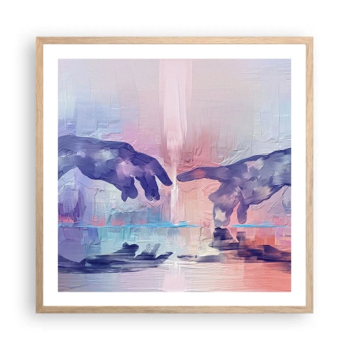 Poster in cornice rovere chiaro - La scintilla divina della vita - 60x60 cm