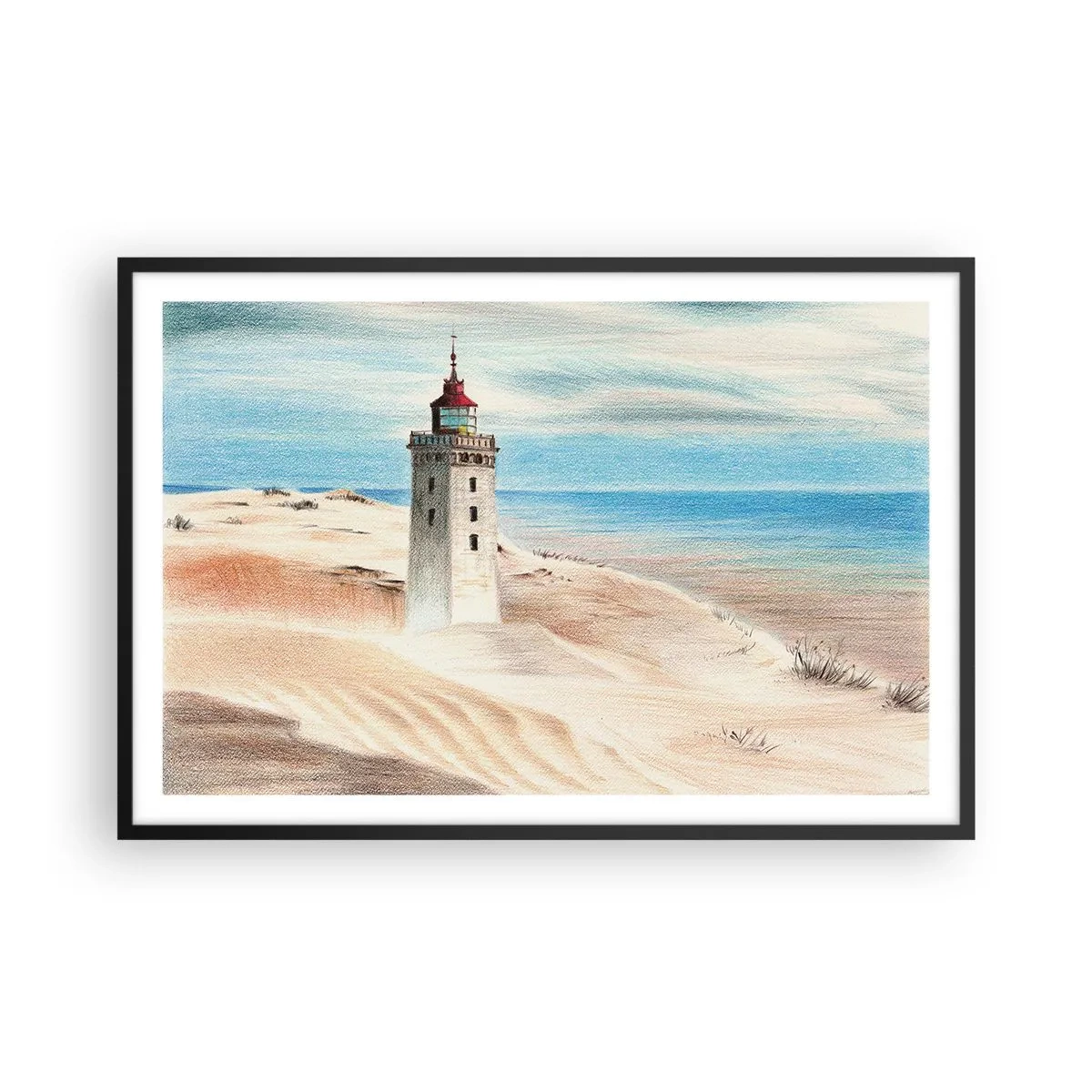 Poster in cornice nera - Sempre guardando il mare - 91x61 cm