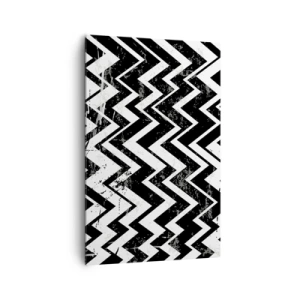 Quadro su tela - Stampe su Tela - Motivo a zigzag bianco e nero con abrasioni artistiche - 80x120cm - Zig-bianco, zag-nero - Decorazione murale moderna per soggiorno e camera da letto ARTTOR