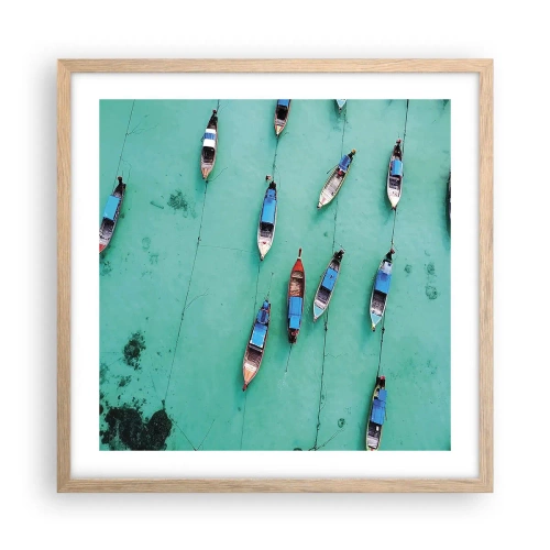 Poster in cornice rovere chiaro - In gioiosa attesa - 50x50 cm