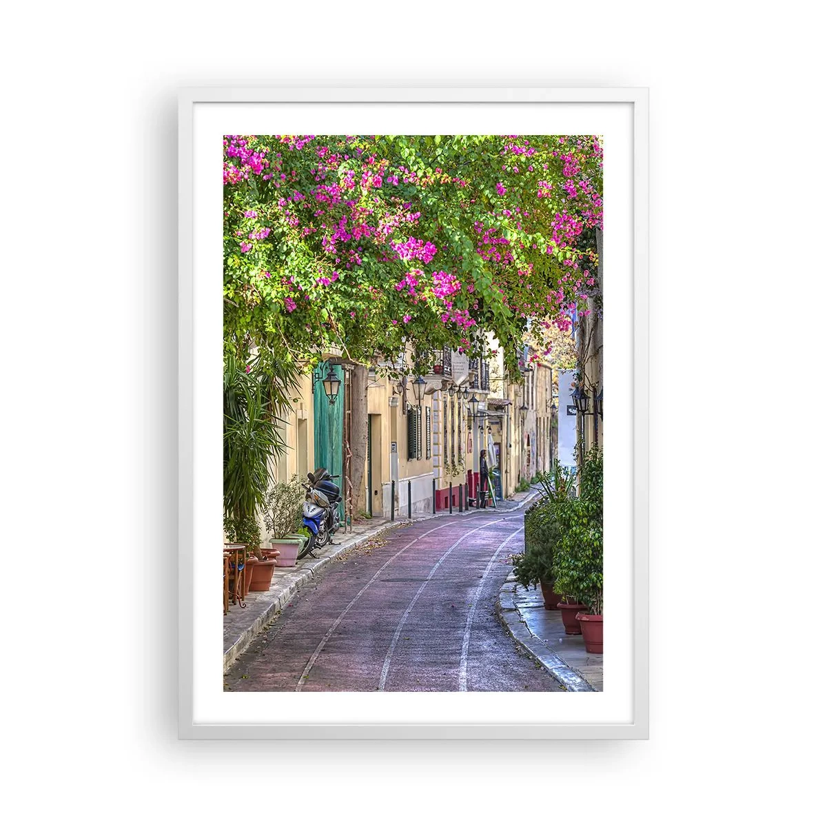 Poster in cornice bianca - Angolo fiorito - 50x70 cm