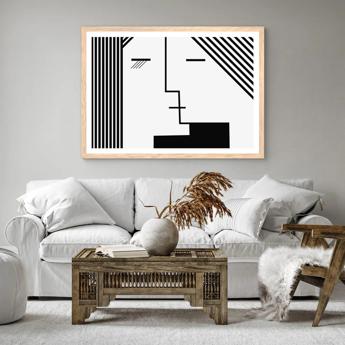 Poster in cornice rovere chiaro - Semplicemente un bacio - 70x50 cm